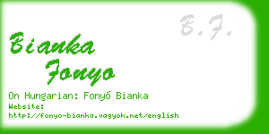 bianka fonyo business card